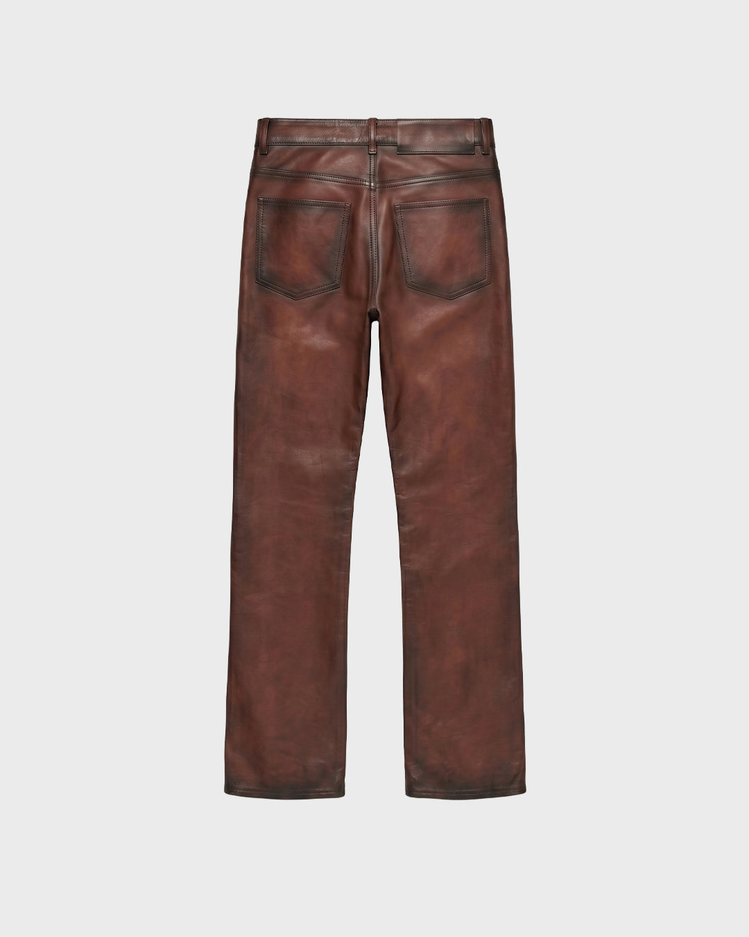 Pantaloni in pelle color sangue di bue