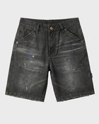 Salopette corta in denim nero