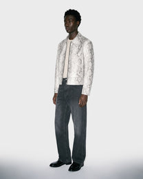 Python Print Leather Jacket
