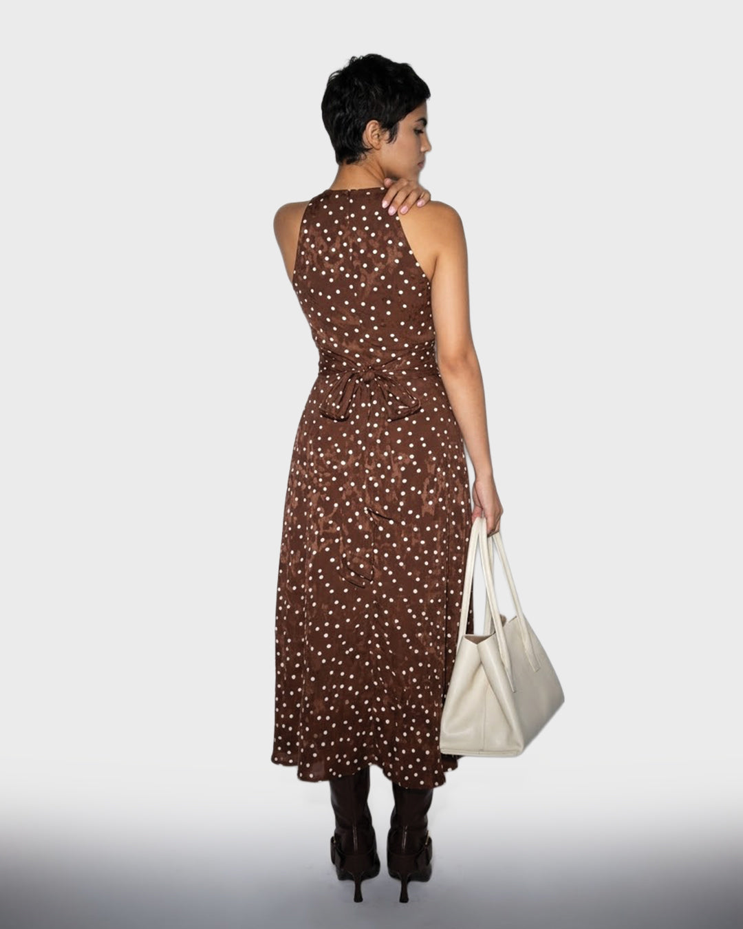 Jacquard Polka Dot Dress
