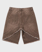 Tobacco Frayed Denim Shorts