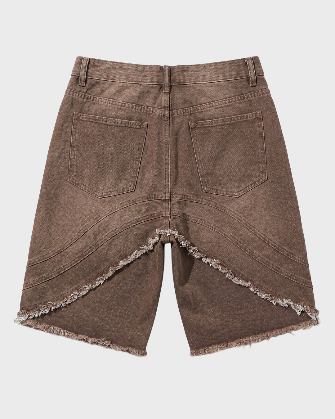 Tobacco Frayed Denim Shorts