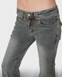 Smoke Wash Low-Rise Jean