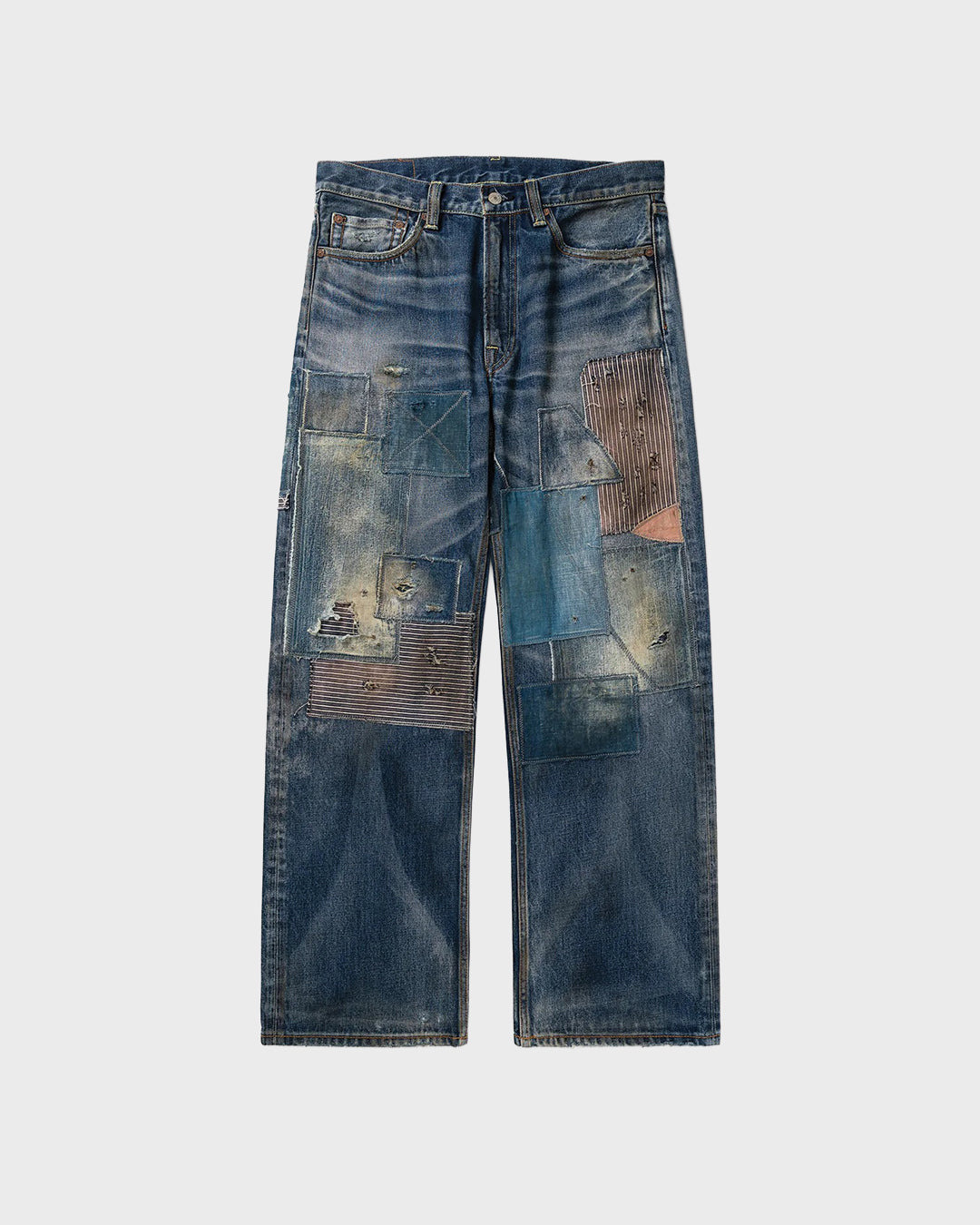 Running Stitch Patchwork Jeans