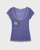Contrast Trim Knit Tee