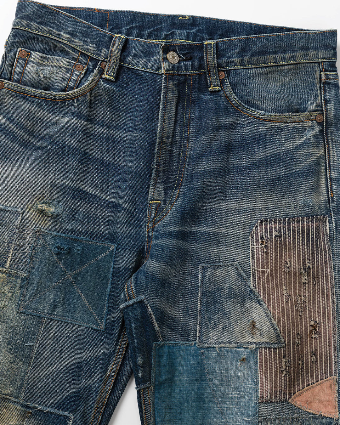 Running Stitch Patchwork Jeans