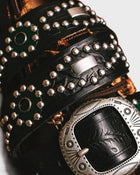 Rosette Leather Stud Belt