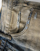 Shorts ampi in denim tinto in capo