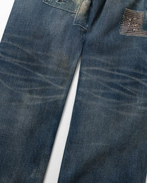 Running Stitch Patchwork Jeans