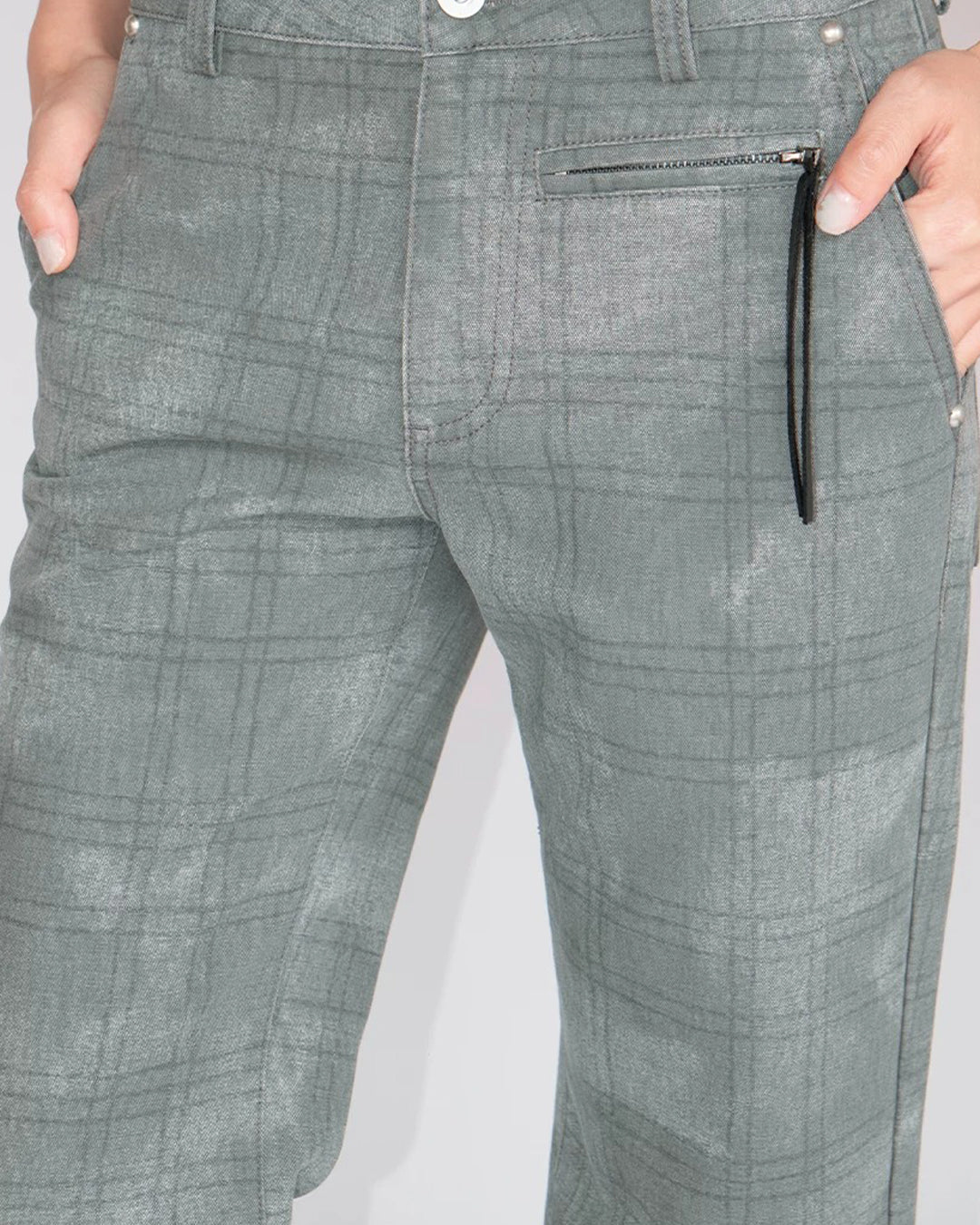 Blurred Plaid Flare Pant