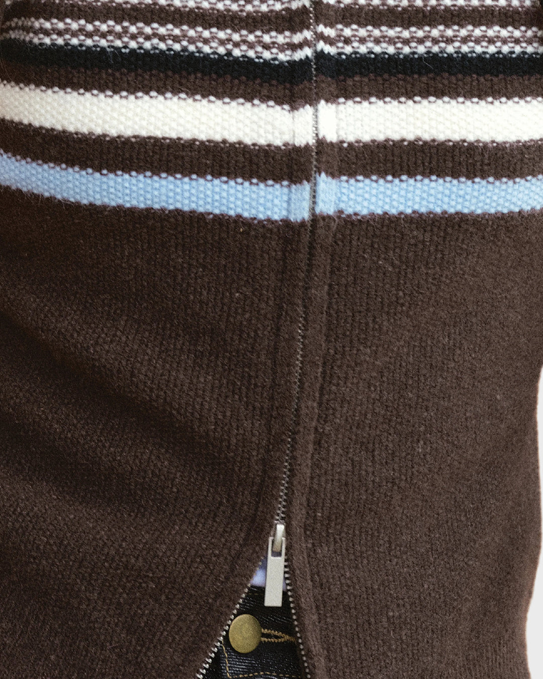 Chest Stripe Wool Zip Vest