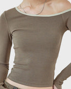 Slip Shoulder Rib T-shirt
