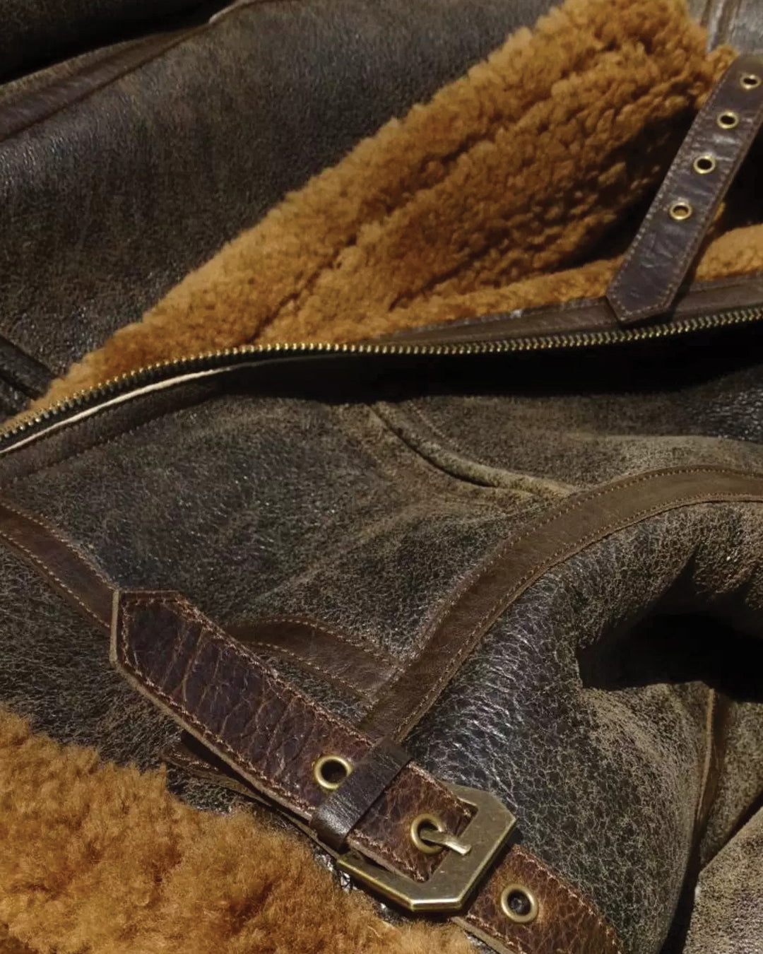 Leather Shearling Flight Jacket