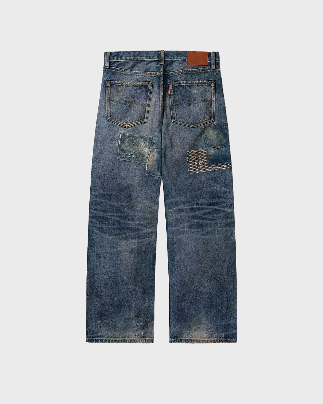 Running Stitch Patchwork Jeans