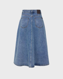 Drop Hem Denim Skirt