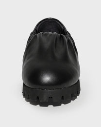 Ruched Leather Mule