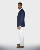 Blazer monopetto blu navy con revers a punta