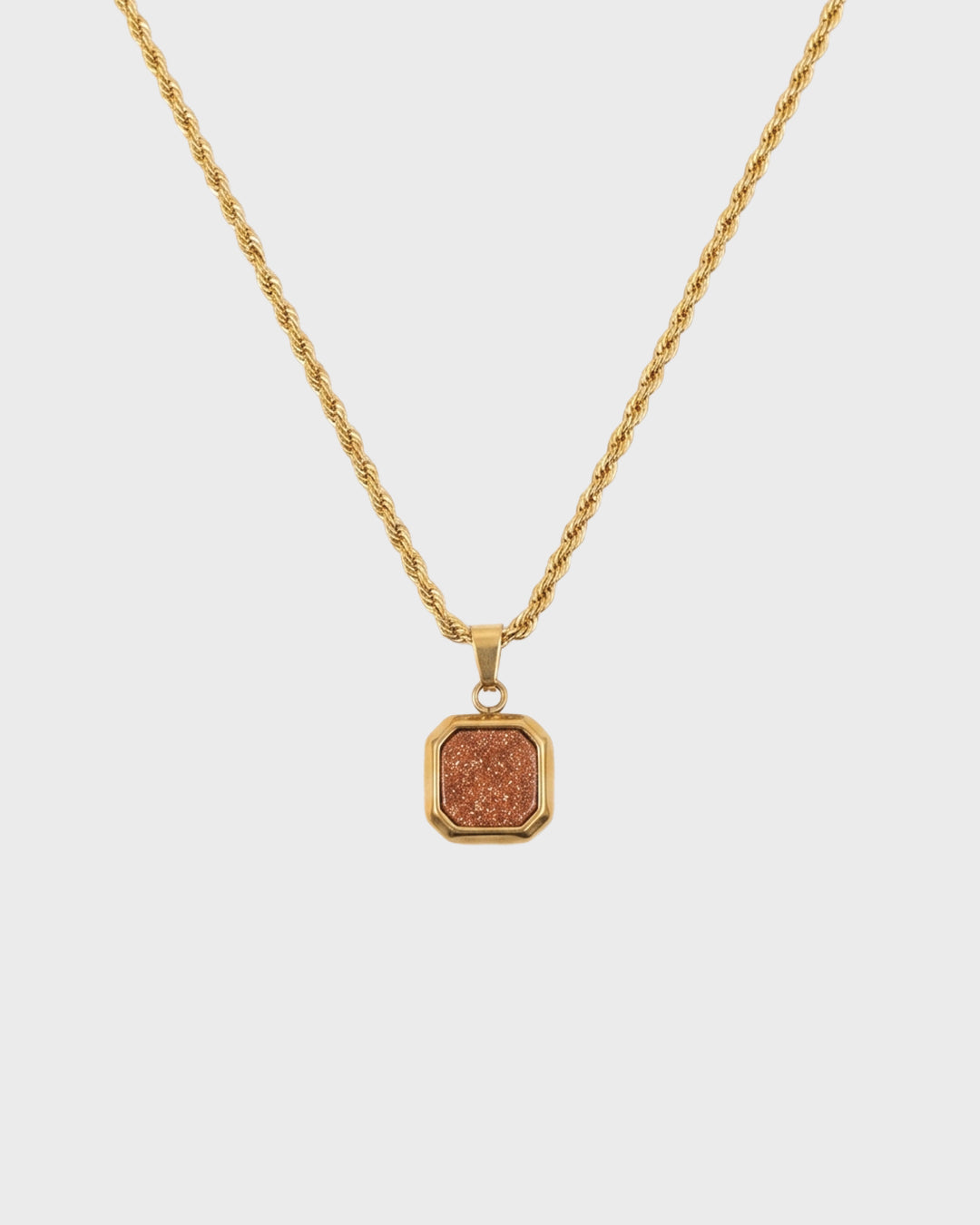 Bezel Stone Pendant Nacklace