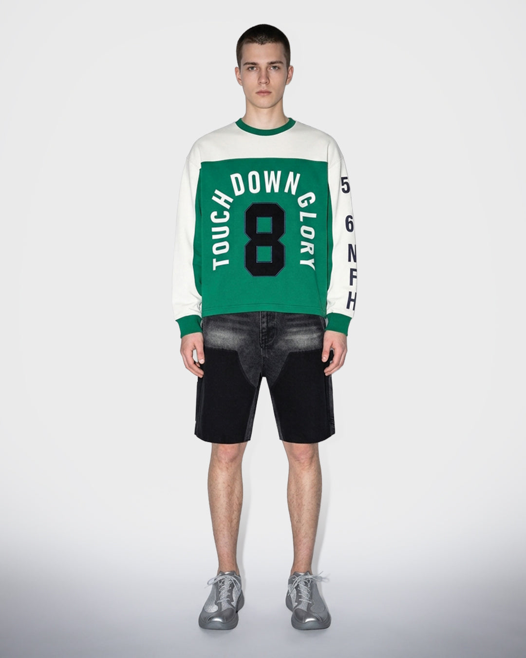 Shorts di jeans effetto candeggiato con bandana
