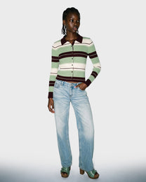 Sage Stripe Knit Cardigan