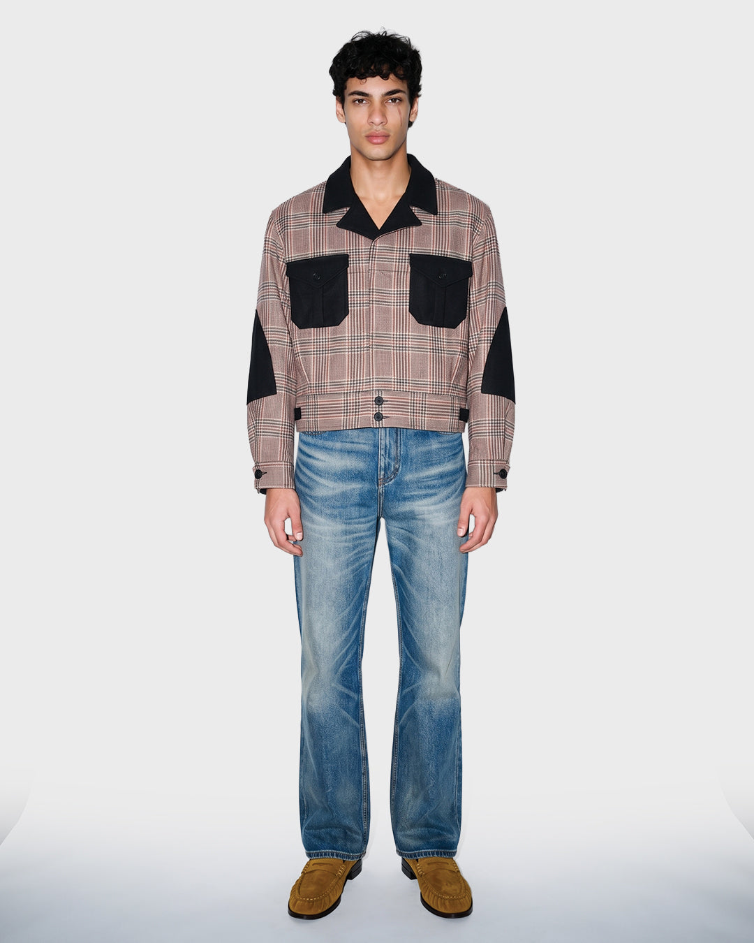 Glen Plaid Bomber Jacket