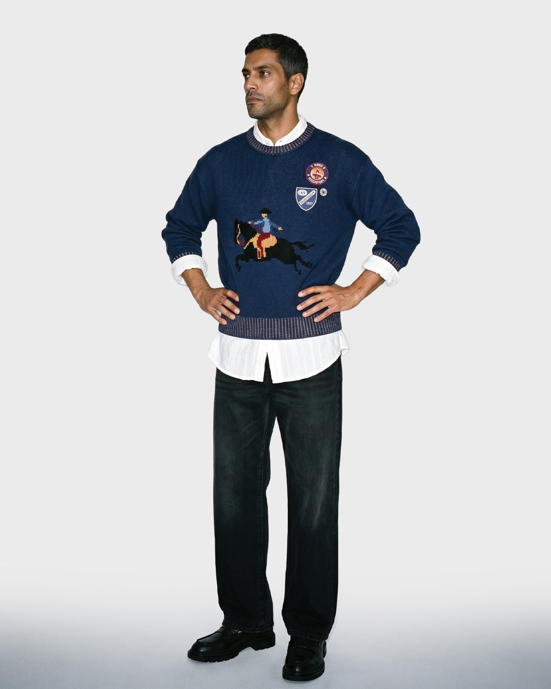 Maglione in maglia con linea raglan