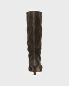 Distressed Slouch Buckle Boot