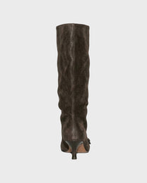 Distressed Slouch Buckle Boot
