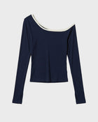 Slip Shoulder Rib T-shirt