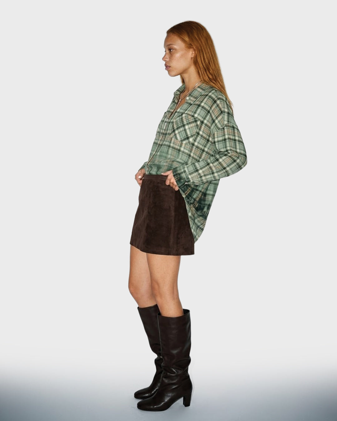 Cloud Wash Plaid Blouse