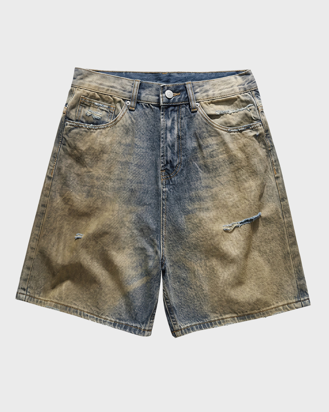 Shorts ampi in denim tinto in capo