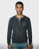 Washed Henley Knit