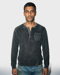 Washed Henley Knit