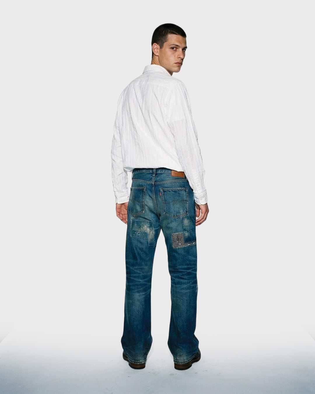Running Stitch Patchwork Jeans
