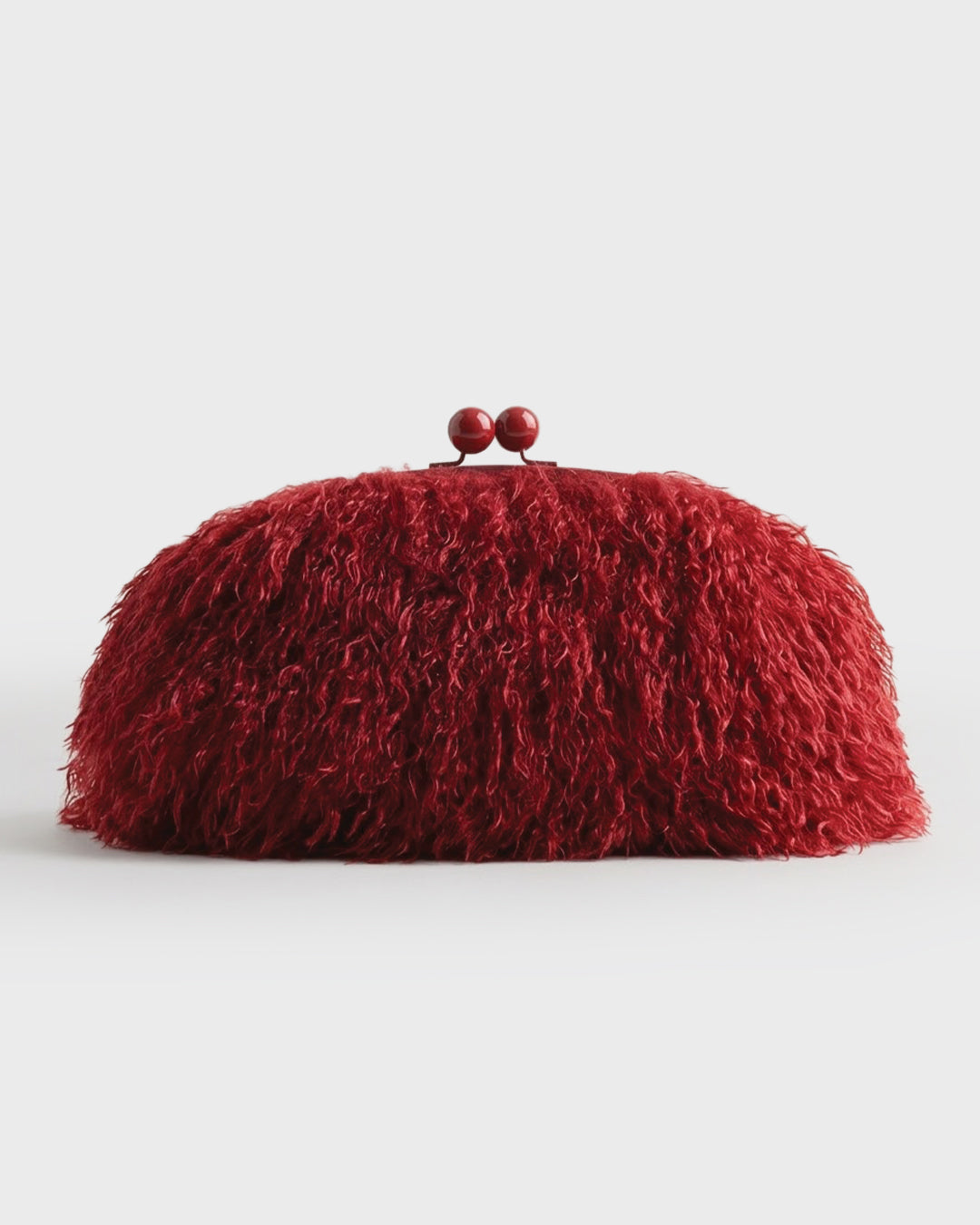 Curly Fur Crossbody Clutch