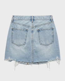 Offset Denim Skirt