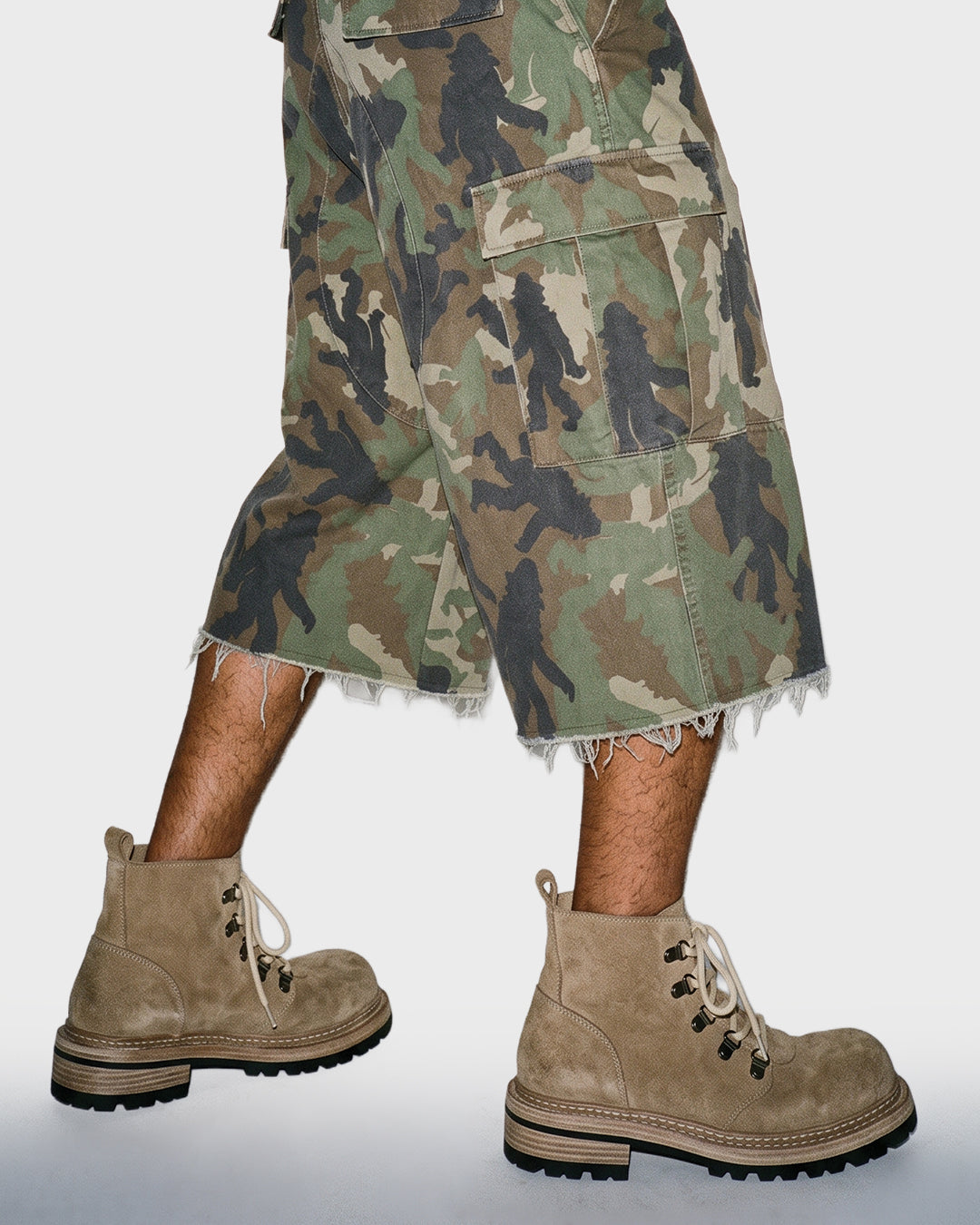 Shorts di jeans effetto candeggiato con bandana