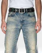 Rosette Leather Stud Belt