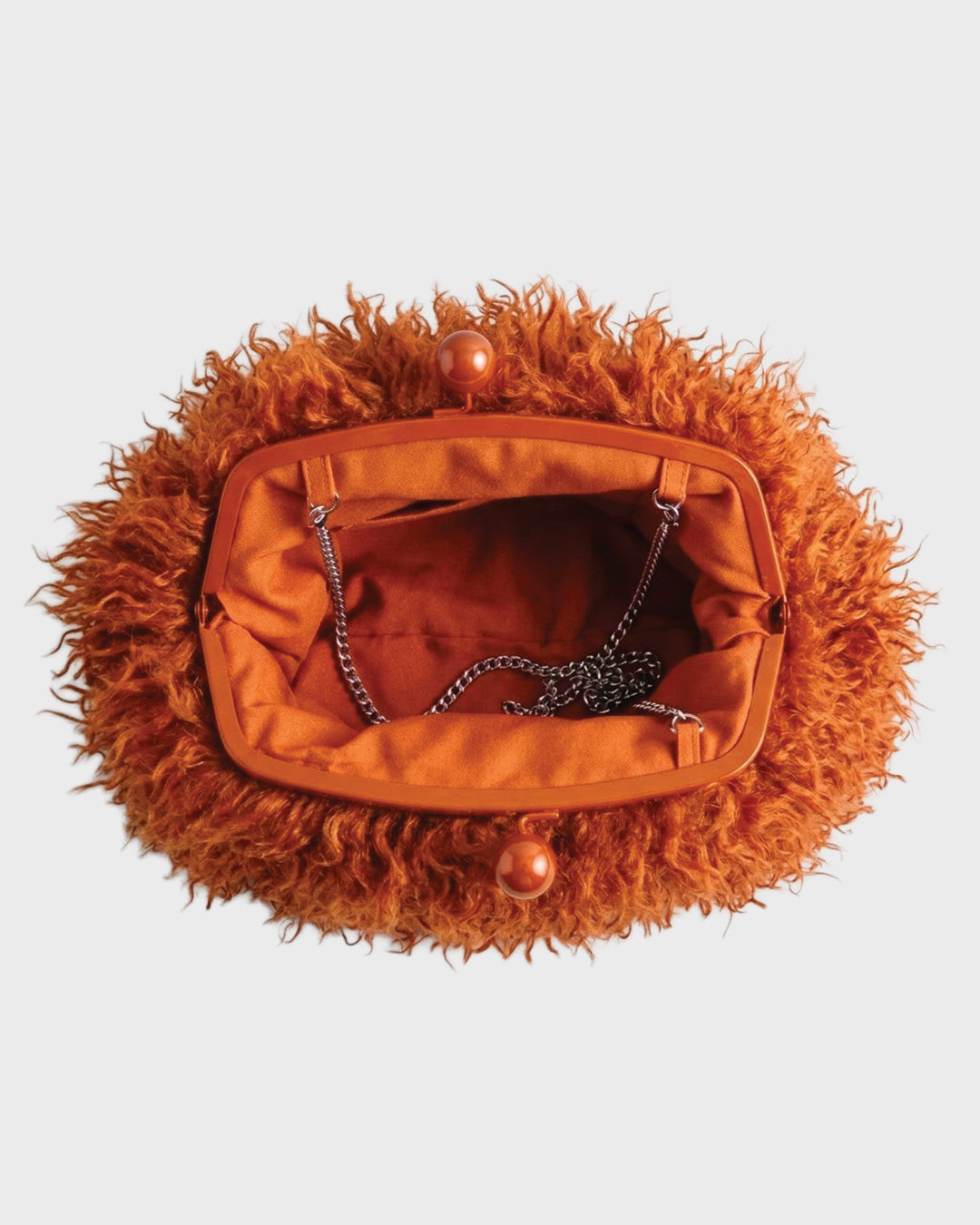 Curly Fur Crossbody Clutch