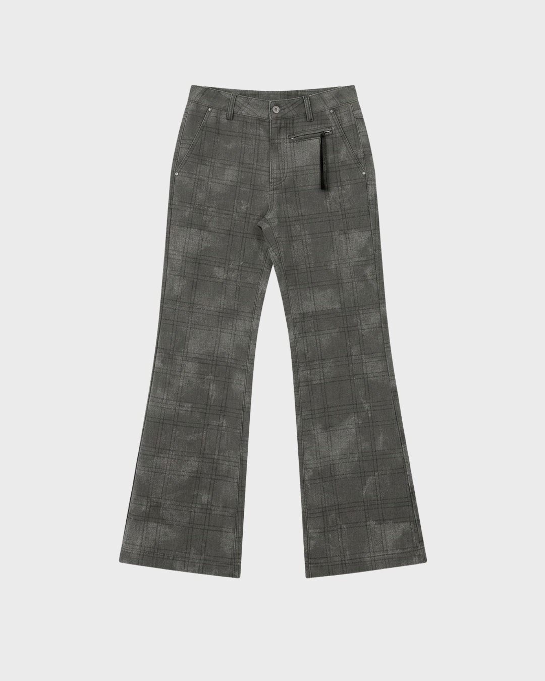 Blurred Plaid Flare Pant