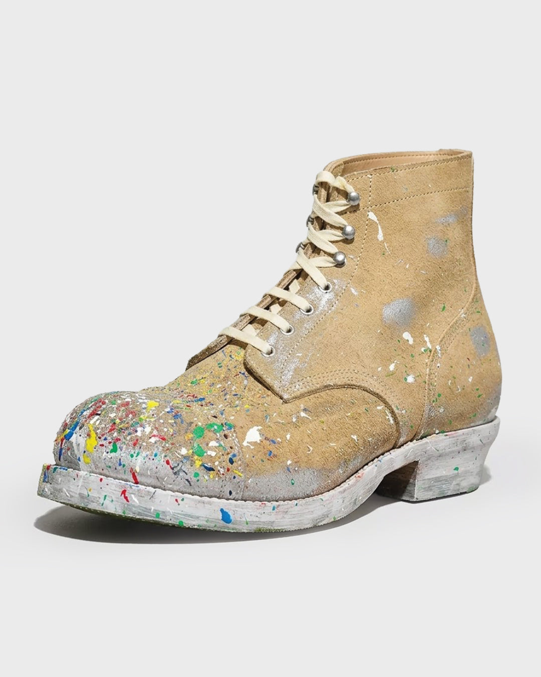 Splatter Suede Cap Toe Boot