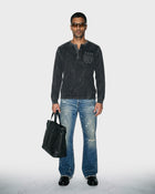Washed Henley Knit