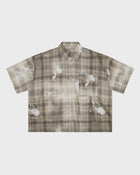 Camicia a quadri con schizzi di candeggina