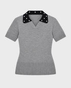 Spotted Collar Knit Polo