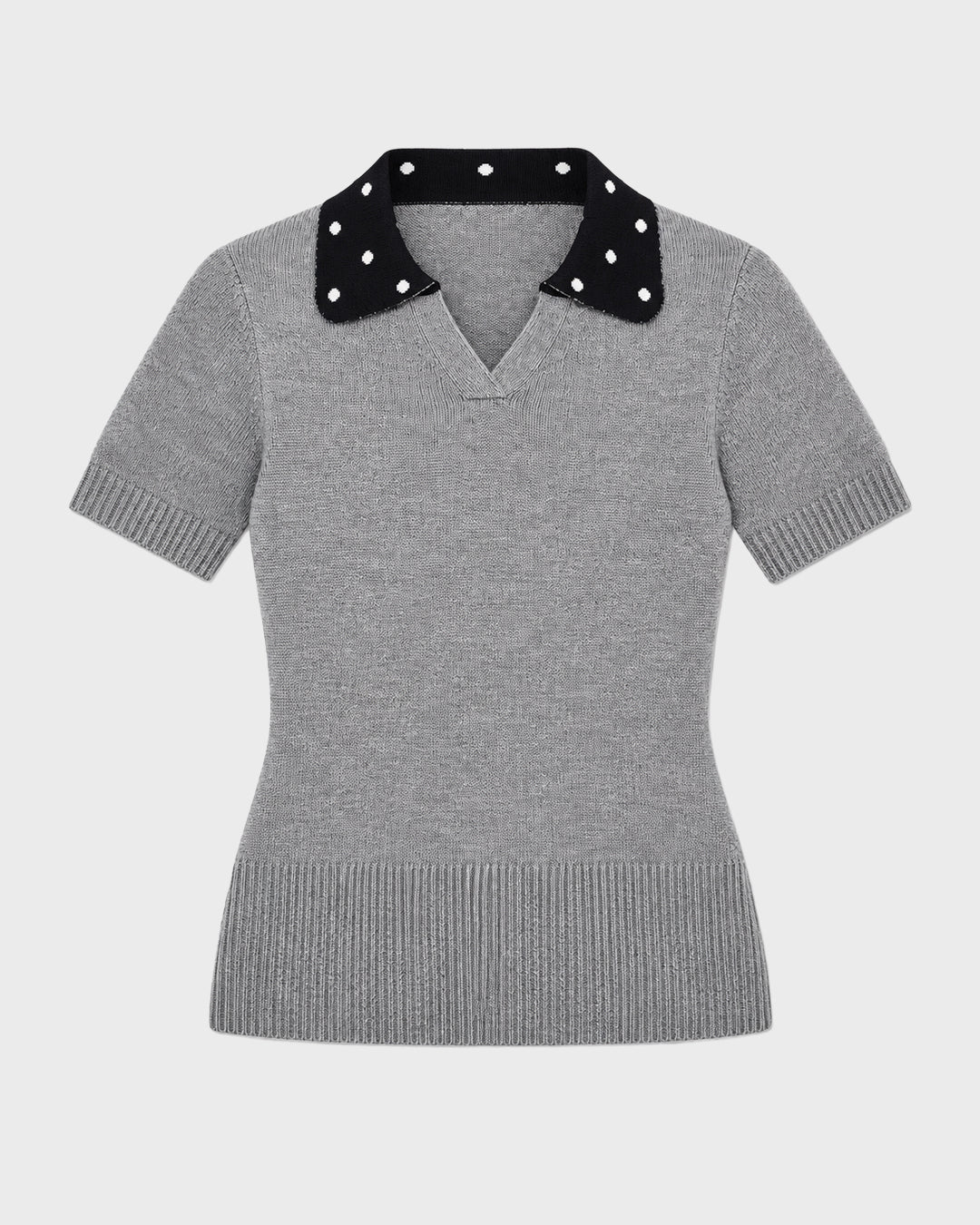 Spotted Collar Knit Polo