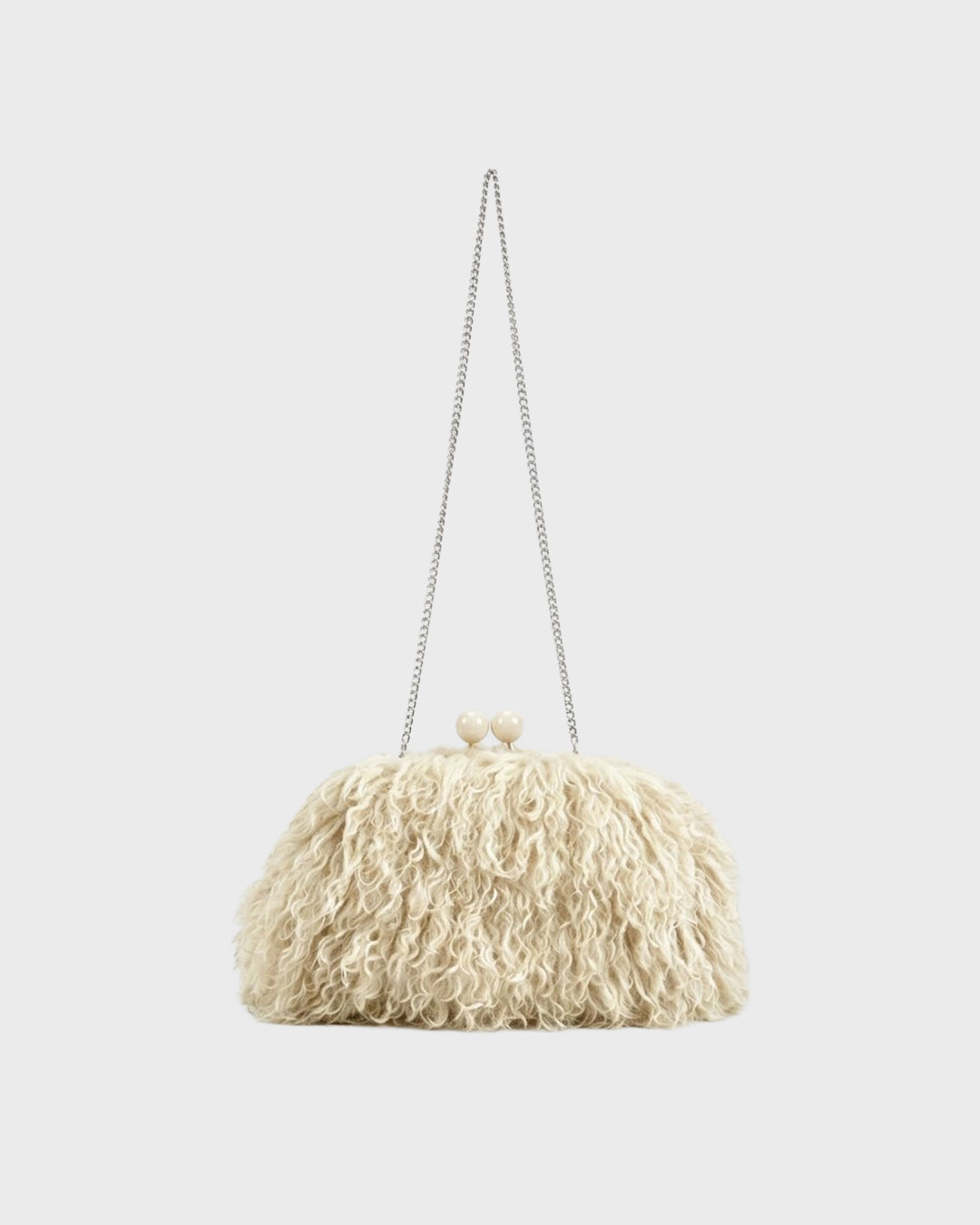 Curly Fur Crossbody Clutch