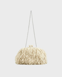 Curly Fur Crossbody Clutch