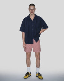 Navy Jacquard Stripe Shirt