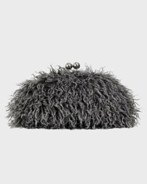 Curly Fur Crossbody Clutch