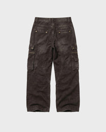 Aged Moleskin Cargo Trousers